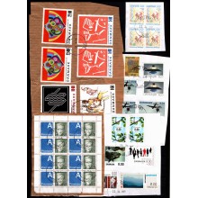 Dobbelt planche med danske mærker og miniark på klip. Stemplet.